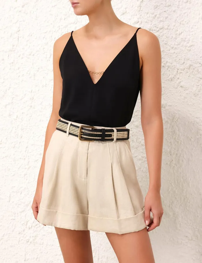 Women Belts Zimmermann Raffia Belt 30 Black
