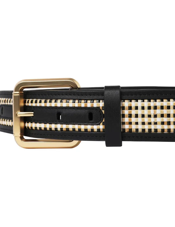 Women Belts Zimmermann Raffia Belt 30 Black
