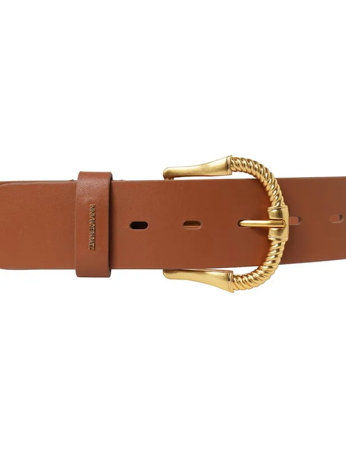 Women Belts Zimmermann Twisted Buckle Leather Belt 40 Avalon