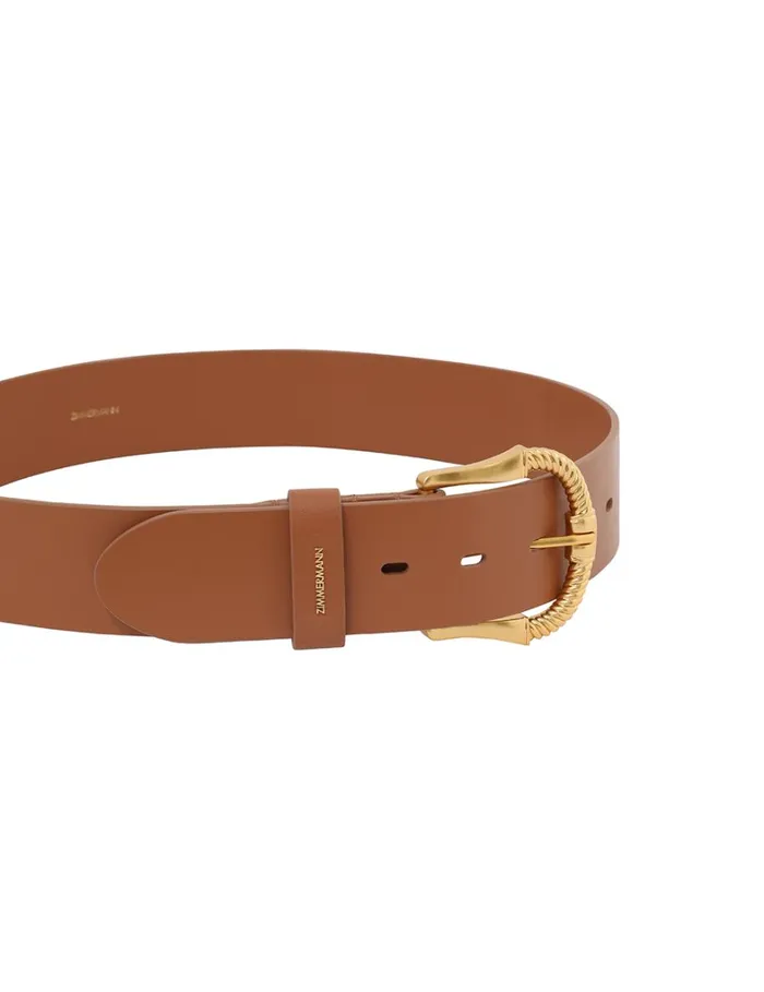 Women Belts Zimmermann Twisted Buckle Leather Belt 40 Avalon