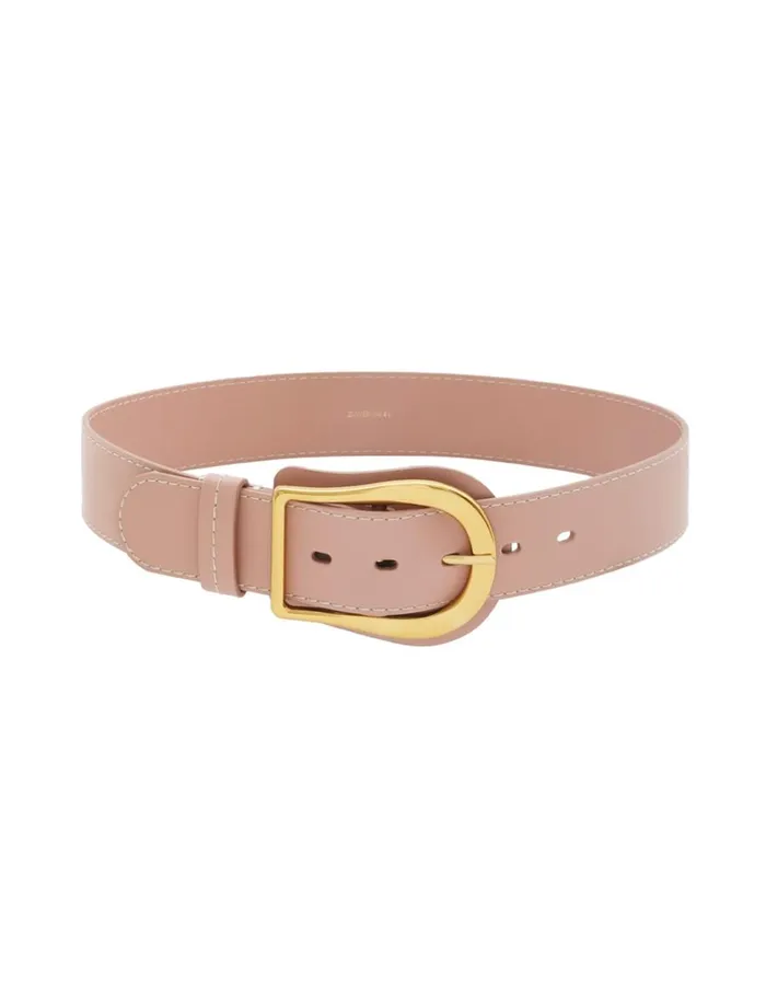 Women Belts Zimmermann Wide Leather Belt 40 Rose