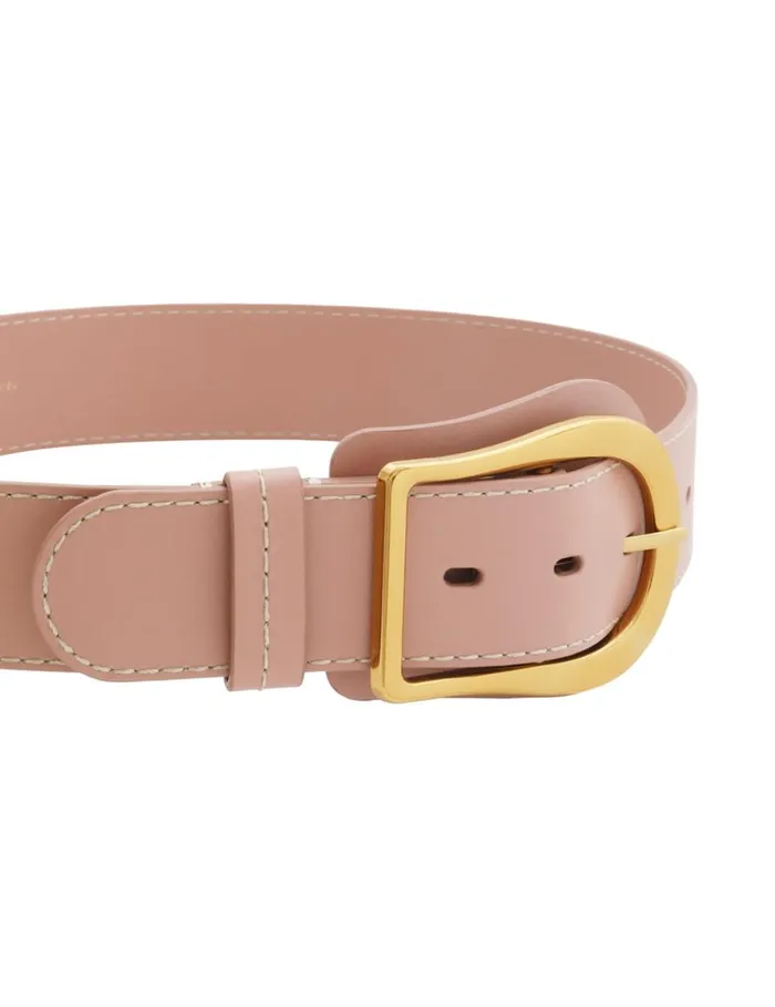 Women Belts Zimmermann Wide Leather Belt 40 Rose