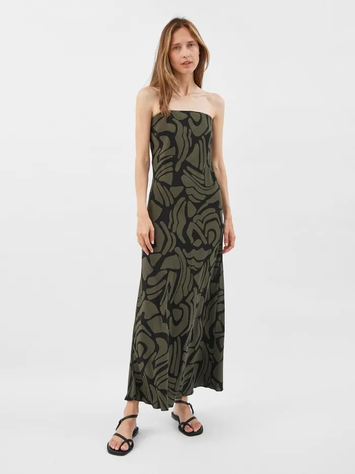 Women Bias Column Dress Pebble The UNDONE Dresses