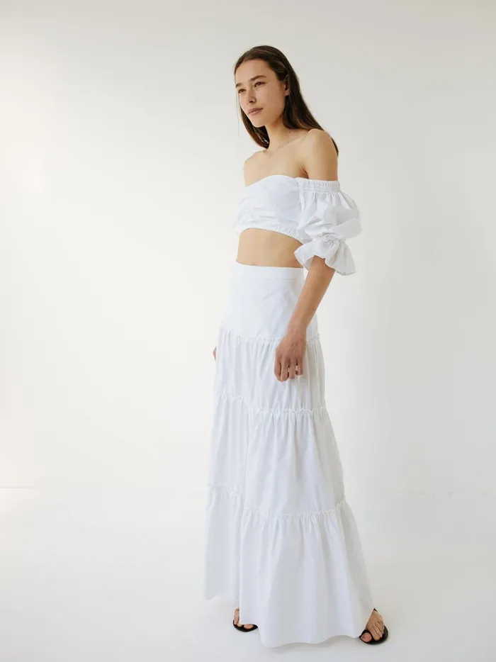 Women Blair Off Shoulder Top White The UNDONE Tops Women Blair Off Shoulder Top White The UNDONE Tops