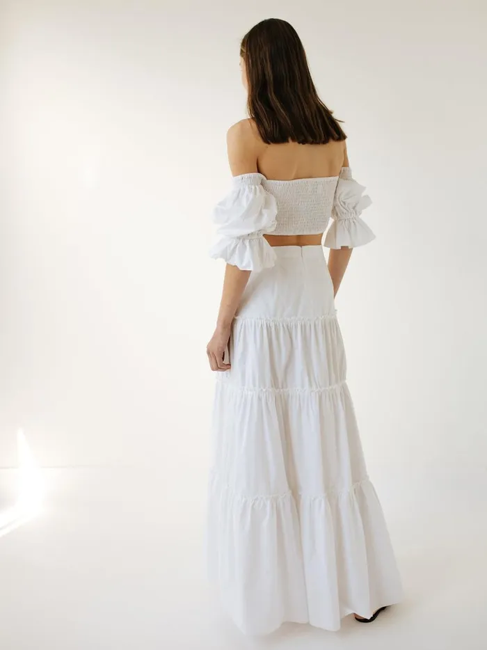 Women Blair Off Shoulder Top White The UNDONE Tops Women Blair Off Shoulder Top White The UNDONE Tops