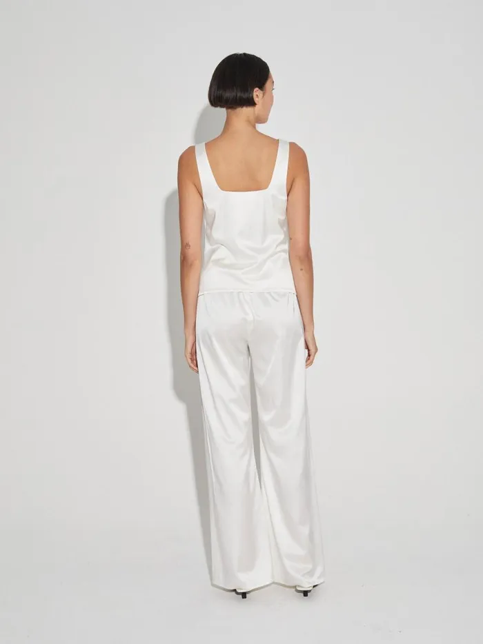 Women Button Down Vest Optic White The UNDONE Loungewear