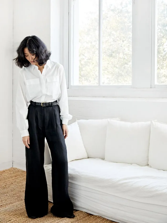 Women Classic Double Pocket Shirt White The UNDONE Tops