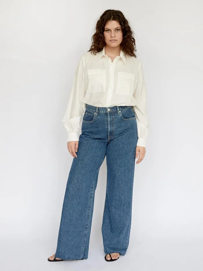 Women Classic Double Pocket Shirt White The UNDONE Tops
