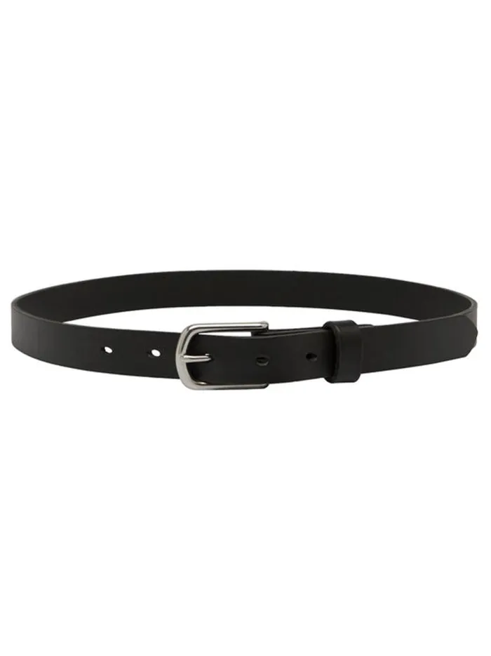 Women Classic Leather Belt 8211 Black And Silver Black With Silver The UNDONE Belts