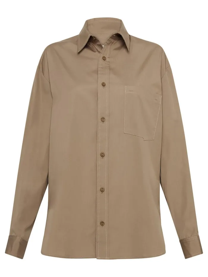 Women Classic Pocket Shirt Stone The UNDONE Tops