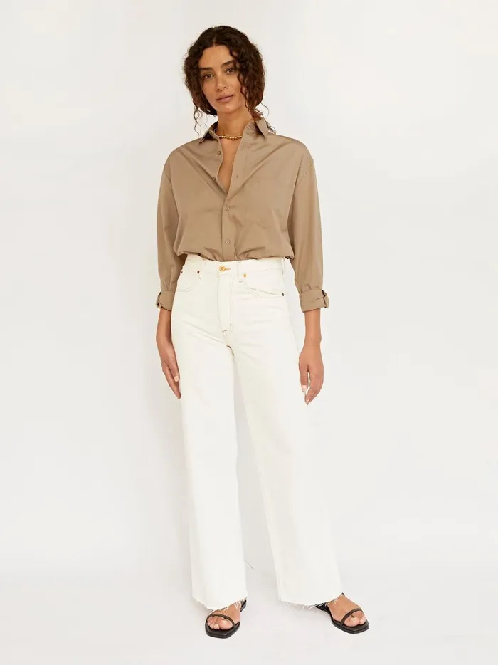 Women Classic Pocket Shirt Stone The UNDONE Tops