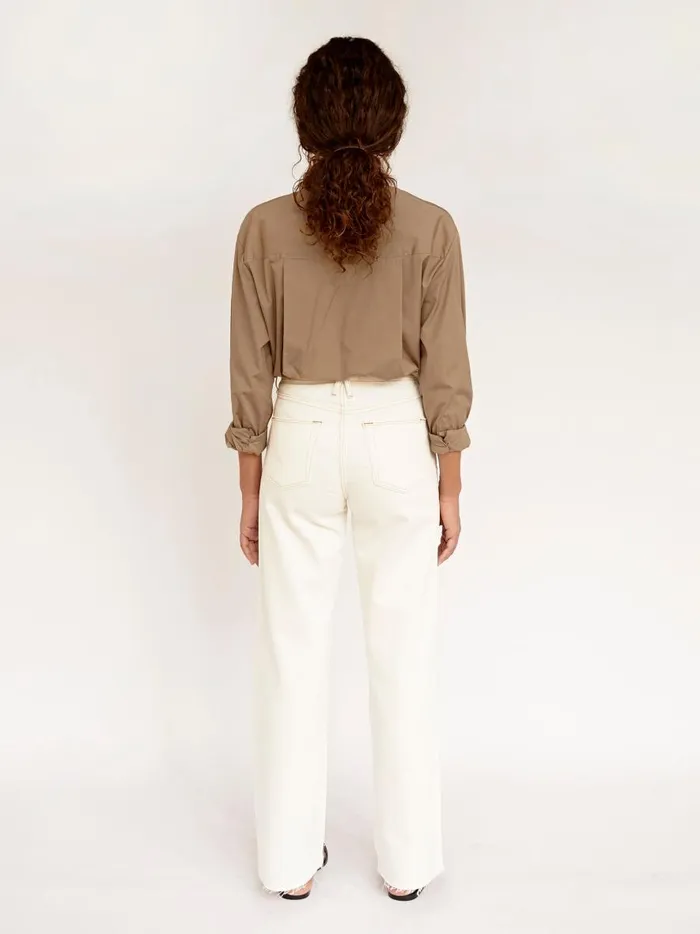 Women Classic Pocket Shirt Stone The UNDONE Tops