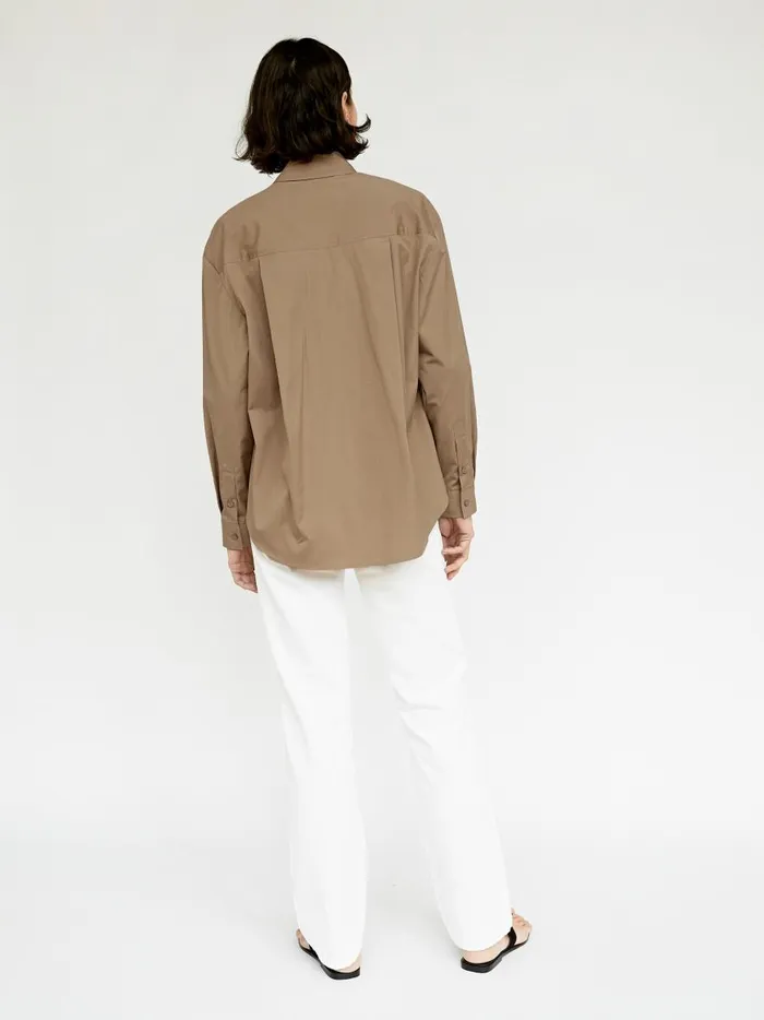 Women Classic Pocket Shirt Stone The UNDONE Tops