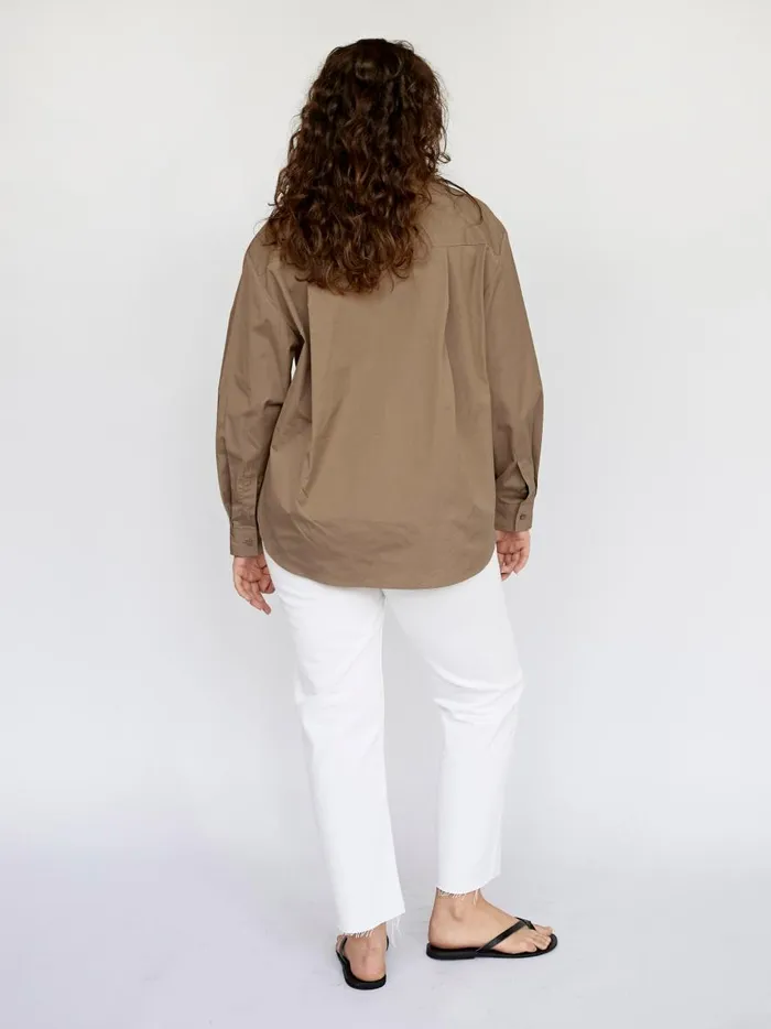 Women Classic Pocket Shirt Stone The UNDONE Tops