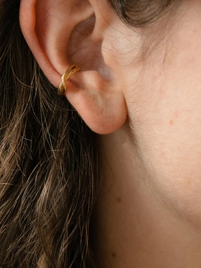 Women Classic Twisted Ear Cuff 001 Gold The UNDONE Earrings