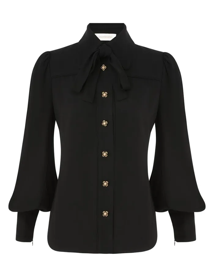 Women Clothing Zimmermann Collared Shirt Black