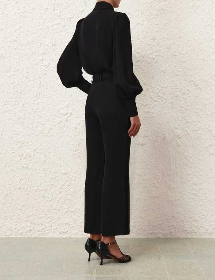 Women Clothing Zimmermann Crop Flare Pant Black