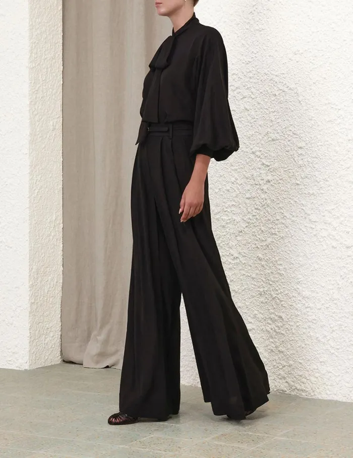 Women Clothing Zimmermann Double Tuck Pant Black