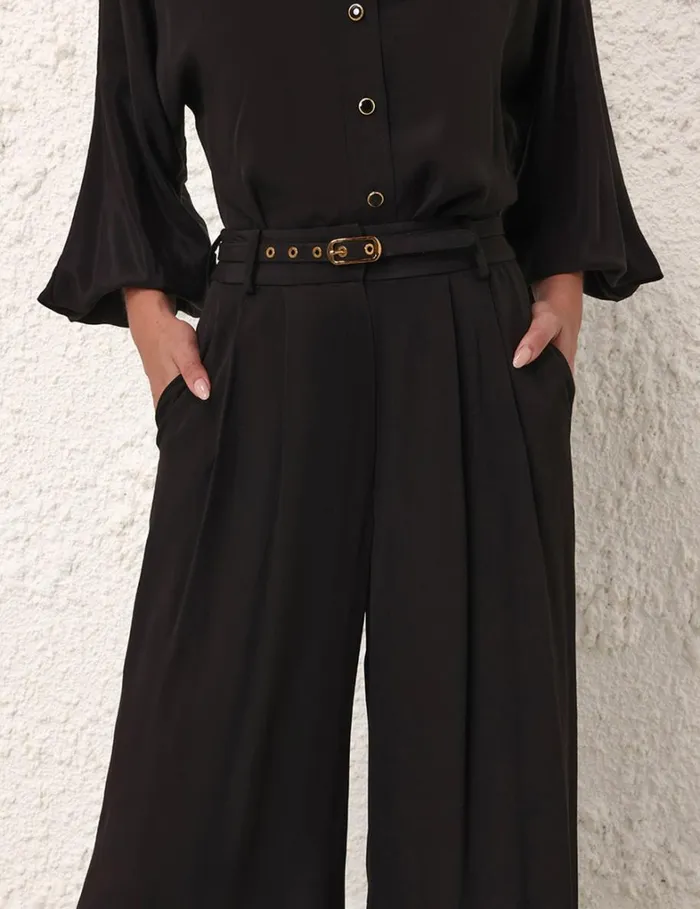 Women Clothing Zimmermann Double Tuck Pant Black