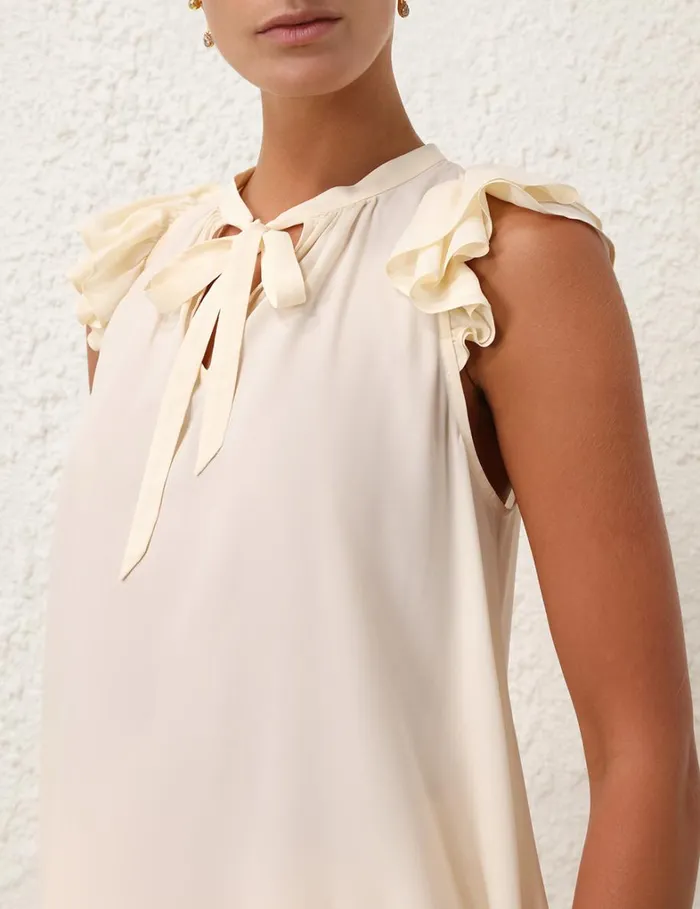 Women Clothing Zimmermann Frilled Tank Cream