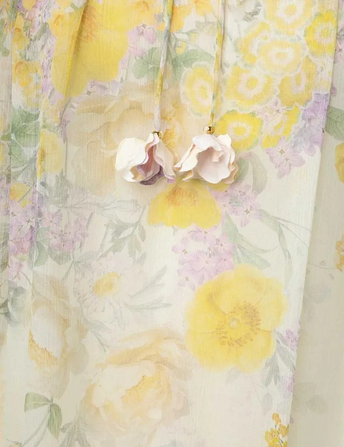 Women Clothing Zimmermann Harmony Billow Blouse Citrus Garden Print