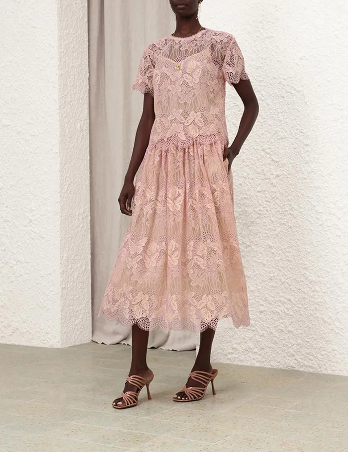 Women Clothing Zimmermann Harmony Lace Top Orchid