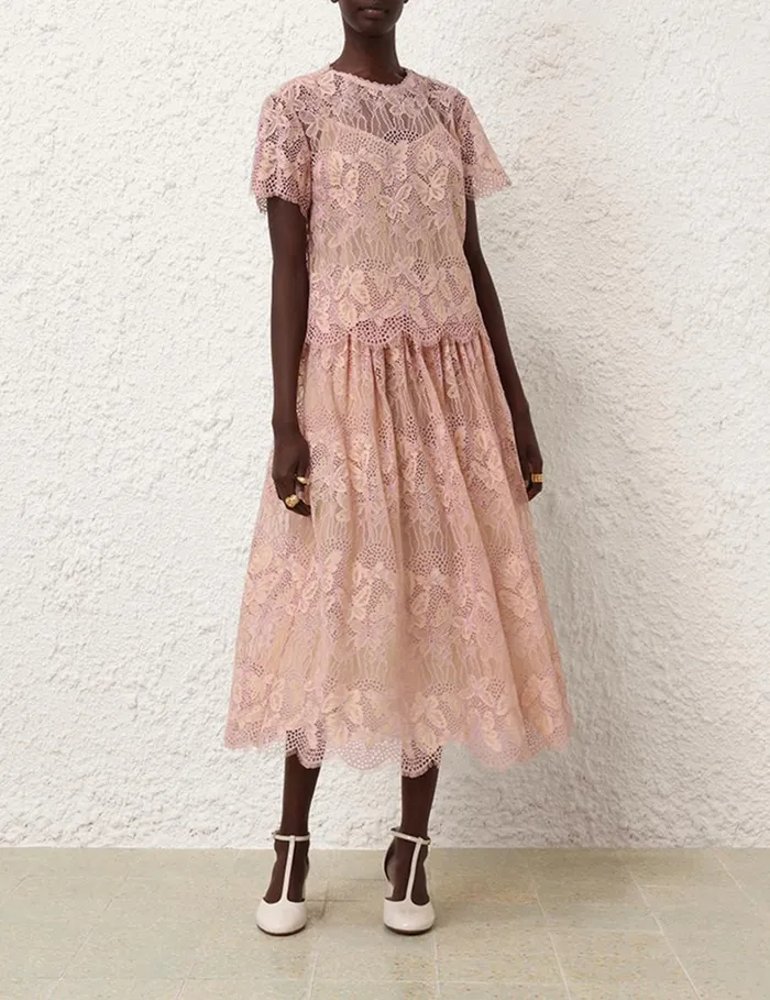 Women Clothing Zimmermann Harmony Lace Top Orchid