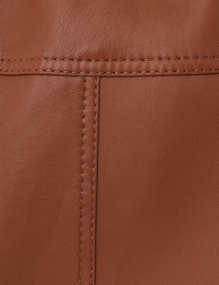 Women Clothing Zimmermann Harmony Leather Short Toffee