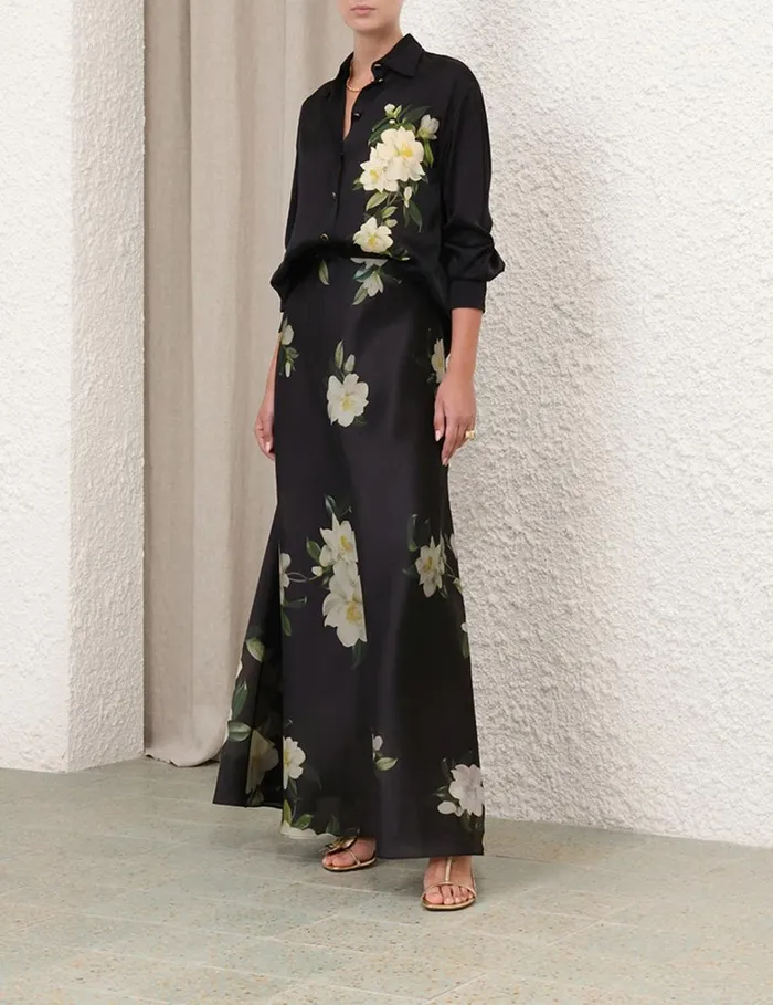 Women Clothing Zimmermann Harmony Manstyle Shirt Black Magnolia