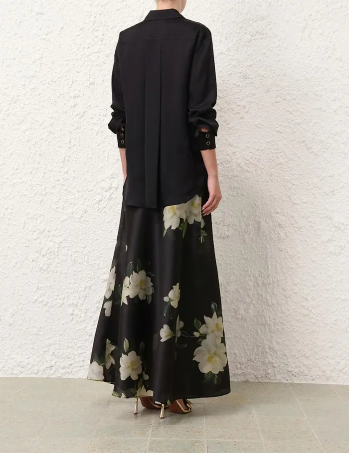 Women Clothing Zimmermann Harmony Manstyle Shirt Black Magnolia