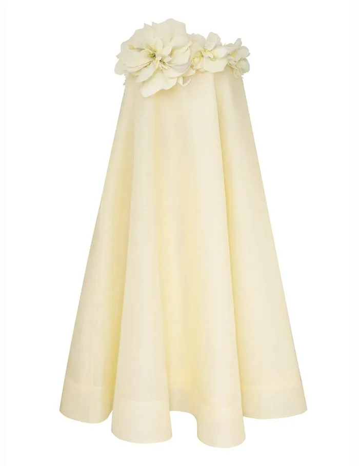 Women Clothing Zimmermann Harmony Strapless Midi Lemon