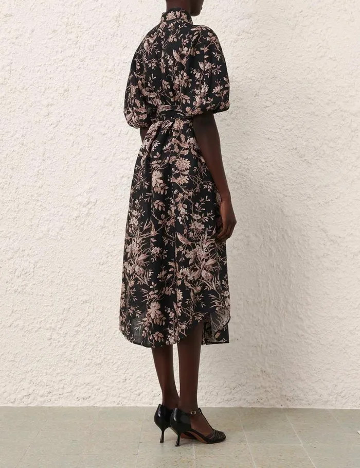 Women Clothing Zimmermann Kaftan Midi Black Mockingbird