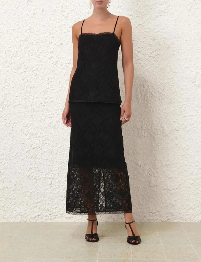 Women Clothing Zimmermann Lace Skirt Black