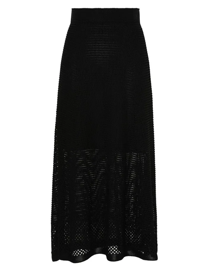 Women Clothing Zimmermann Natura Crochet Skirt Black