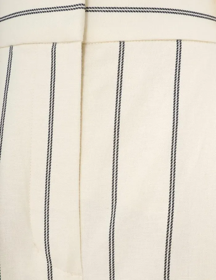 Women Clothing Zimmermann Natura Cropped Barrel Pant Navycream Stripe