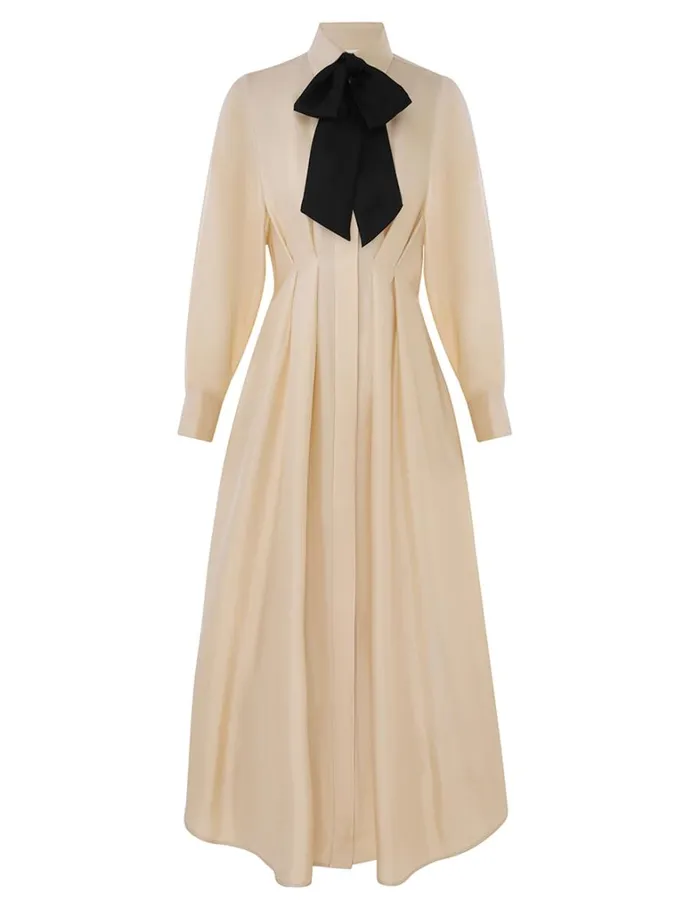 Women Clothing Zimmermann Natura Draped Shirt Dress Cream