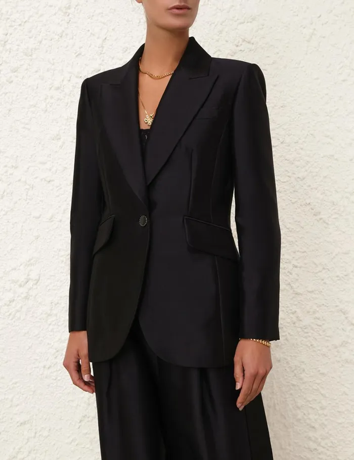 Women Clothing Zimmermann Natura Fitted Jacket Black