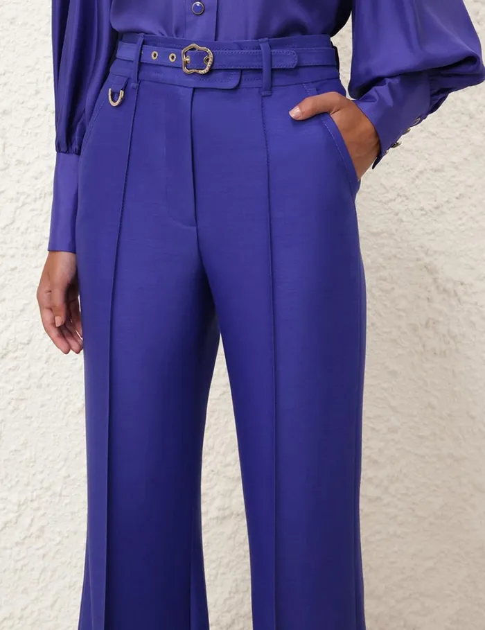 Women Clothing Zimmermann Natura Flare Leg Pant Lapis