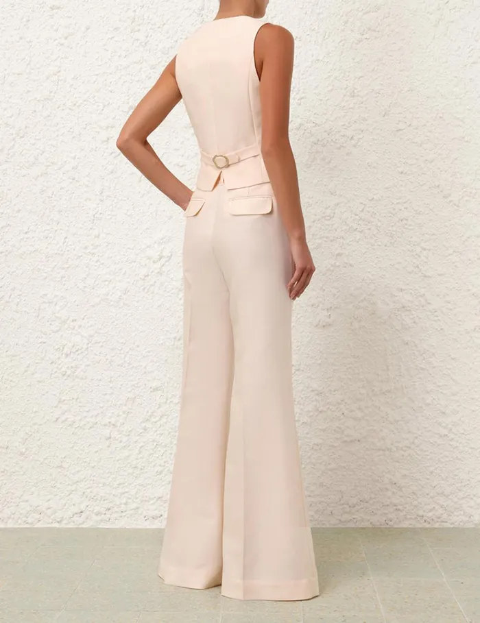 Women Clothing Zimmermann Natura Flare Leg Pant Macadamia