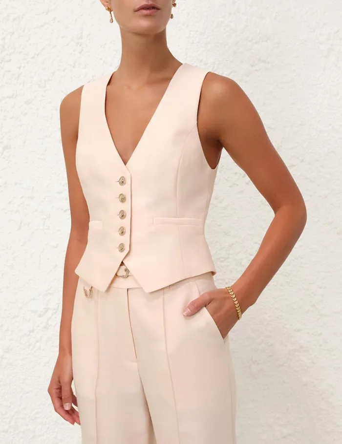 Women Clothing Zimmermann Natura Flare Leg Pant Macadamia