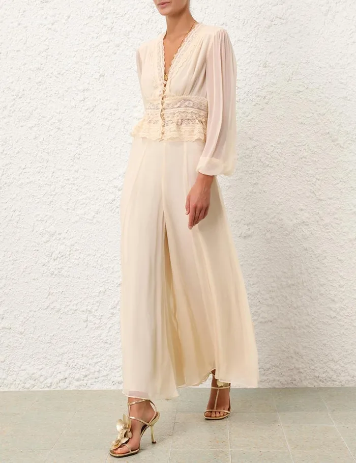 Women Clothing Zimmermann Natura Flared Culottes Buff
