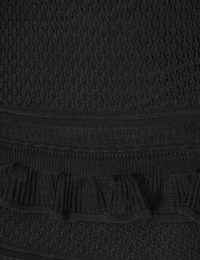 Women Clothing Zimmermann Natura Frill Midi Skirt Black