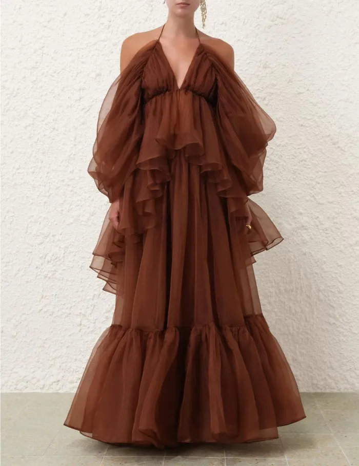 Women Clothing Zimmermann Natura Gathered Skirt Toffee