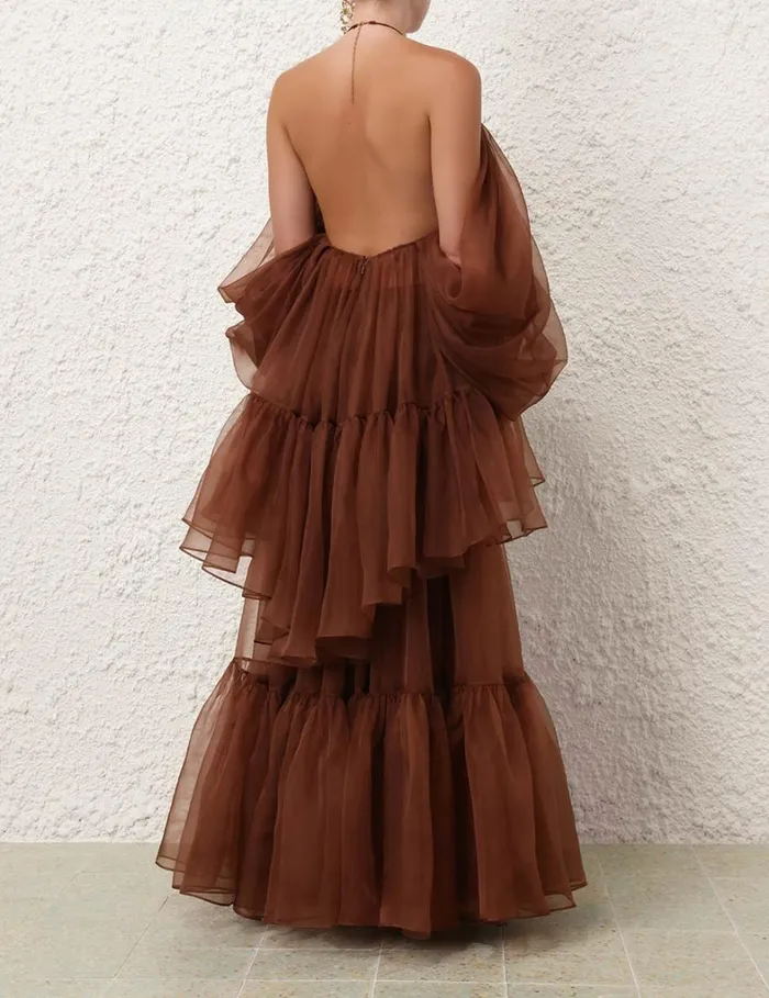 Women Clothing Zimmermann Natura Gathered Skirt Toffee