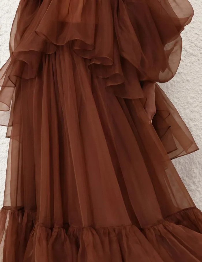 Women Clothing Zimmermann Natura Gathered Skirt Toffee