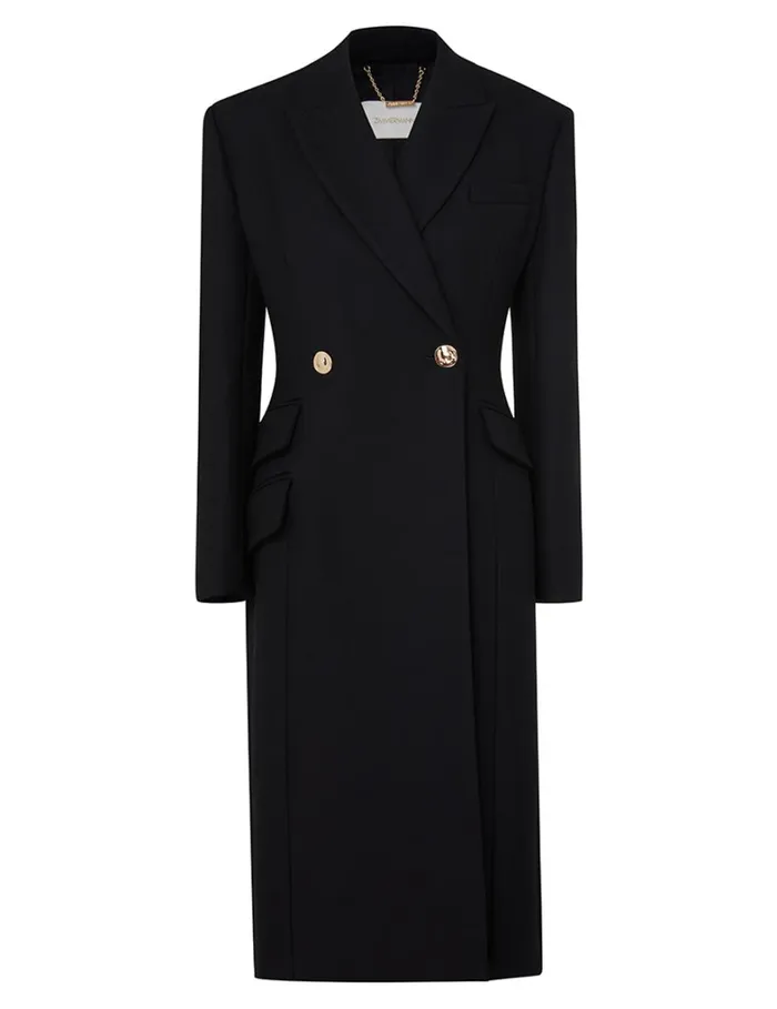 Women Clothing Zimmermann Natura Hourglass Coat Black