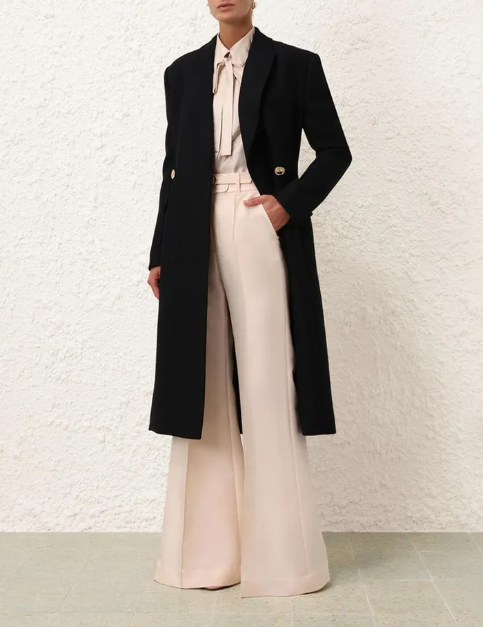 Women Clothing Zimmermann Natura Hourglass Coat Black