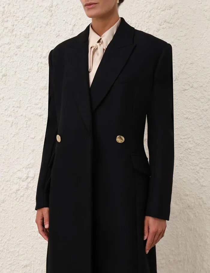 Women Clothing Zimmermann Natura Hourglass Coat Black