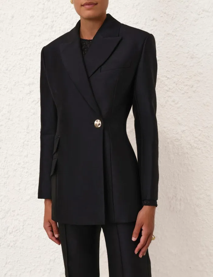 Women Clothing Zimmermann Natura Hourglass Jacket Black
