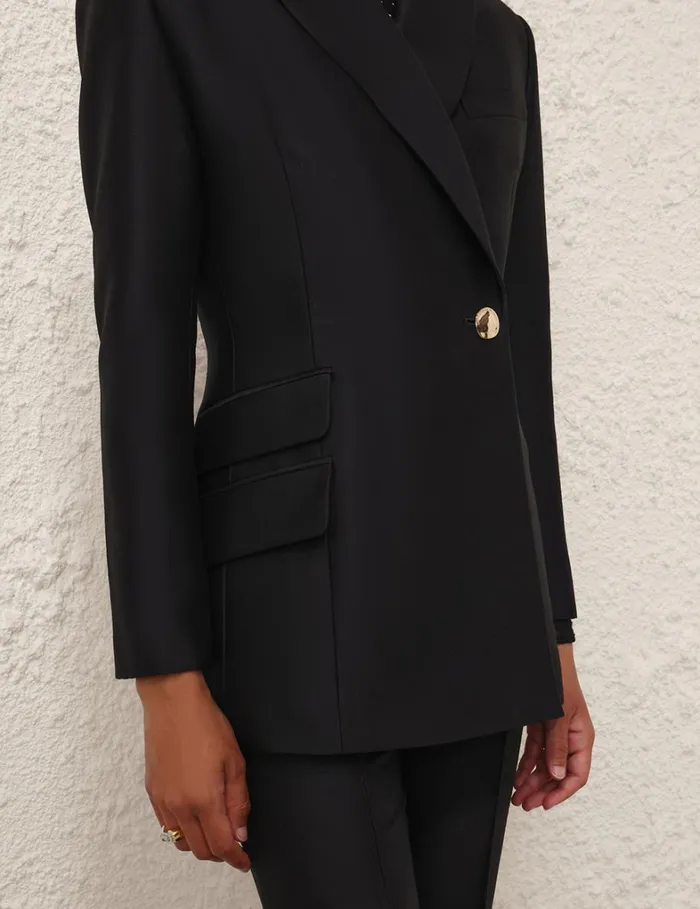 Women Clothing Zimmermann Natura Hourglass Jacket Black